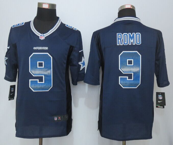 Dallas Cowboys 9 Romo Navy Blue Strobe 2015 New Nike Limited Jersey